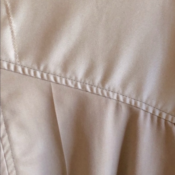 Upcycled Burning Torch Cotton Longline Khaki trench coat with leather trim - Picture 8 of 8